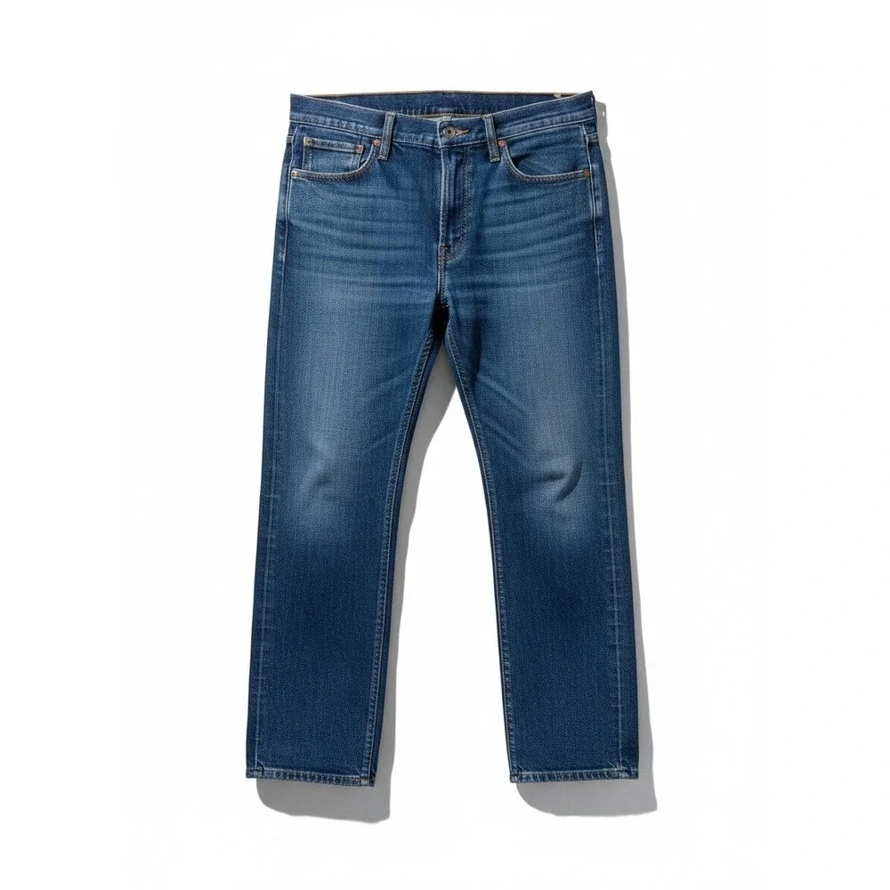 Levis 514 Straight Fit Blue‎ Denim Jeans, Men's Medium Wash, 5 Pocket Zip Fly